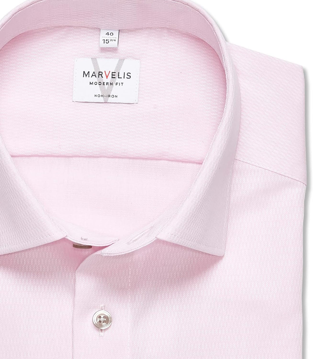 Marvelis Herren Businesshemd Langarm 720814,Einfarbig,Modern Fit,New Kent 39 Hellrose 31, 39 Hellros