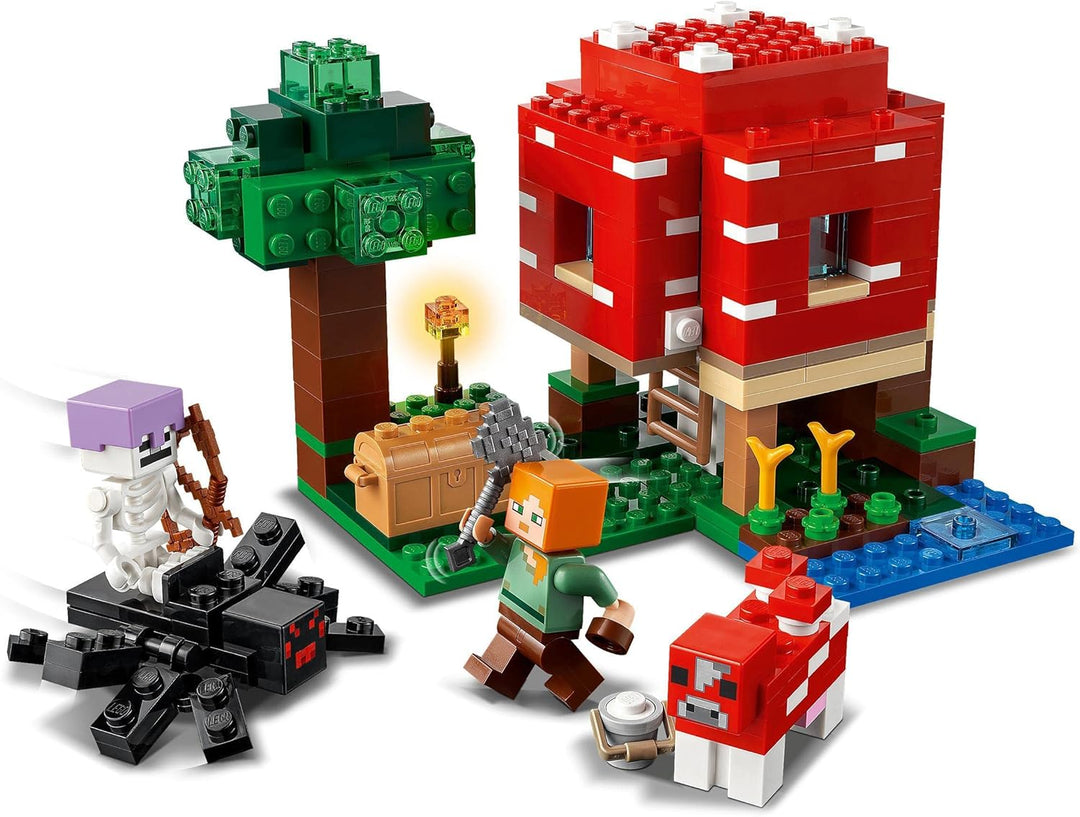 LEGO Minecraft Das Pilzhaus, Spielzeug ab 8 Jahren, Geschenk für Kinder mit Figuren von Alex, Mooshr