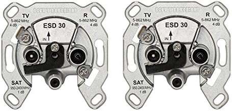 Kathrein ESD 30 Antennen-Steckdose 3-fach (TV, Radio, Sat, Einzelanschlussdose) (2 Stück), 2 Stück