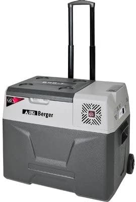 BERGER Kompressor Kühlbox B40-T 39 L │ 12V, 24V, 230V Stecker │ Elektrische Auto Kühlbox mit Rollen