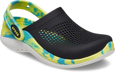 Crocs Kids' LiteRide Clog , Black/Multi, 1 Little Kid