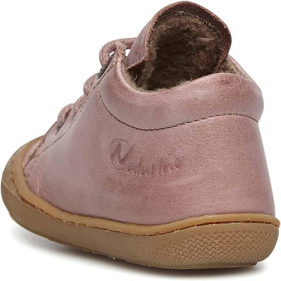 NATURINO Lauflernschuhe aus Leder mit Wollfutter, Altrosa