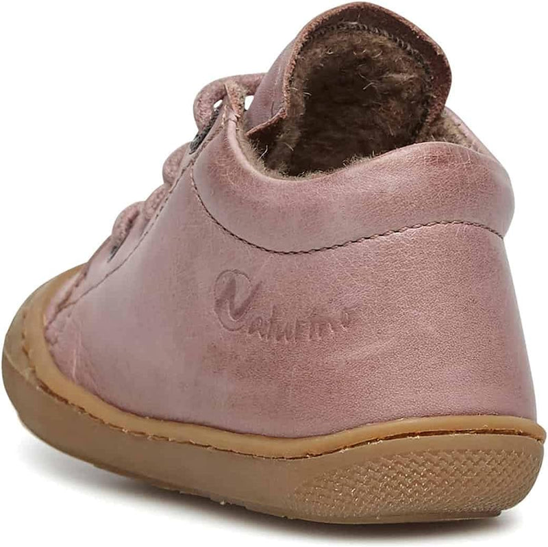 NATURINO Lauflernschuhe aus Leder mit Wollfutter, Altrosa