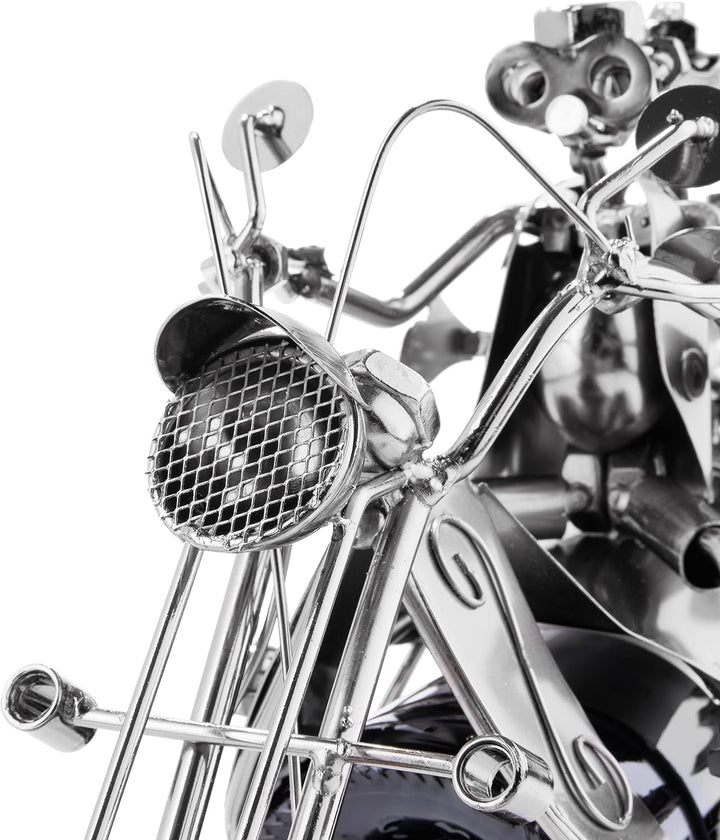 BRUBAKER Flaschenhalter Paar auf Motorrad Metall Skulptur Geschenk mit