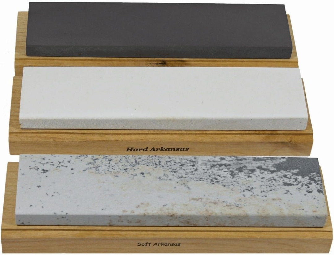 Arkansas Schleifstein-Set, Holzmontage, 20,3 cm