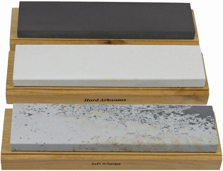 Arkansas Schleifstein-Set, Holzmontage, 20,3 cm