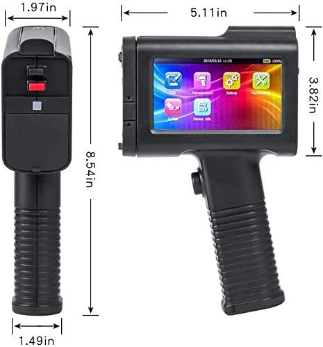 OLYBSJET Tragbarer Handdrucker, Hand Tintenstrahldrucker (BT-HH6105B2) mit 4,3 Zoll HD Touchscreen,H