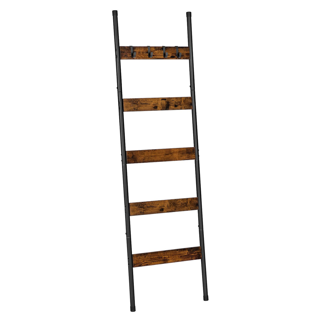 HOOBRO Handtuchleiter, 5-stöckiger Leiterhalter mit 4 Haken, Deckenhalter, Steppdeckenhalter, Wandre