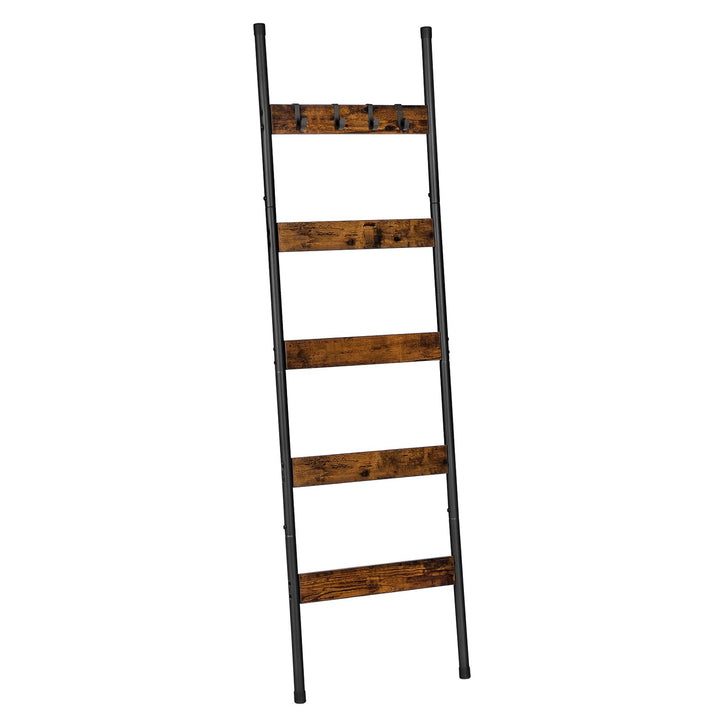 HOOBRO Handtuchleiter, 5-stöckiger Leiterhalter mit 4 Haken, Deckenhalter, Steppdeckenhalter, Wandre