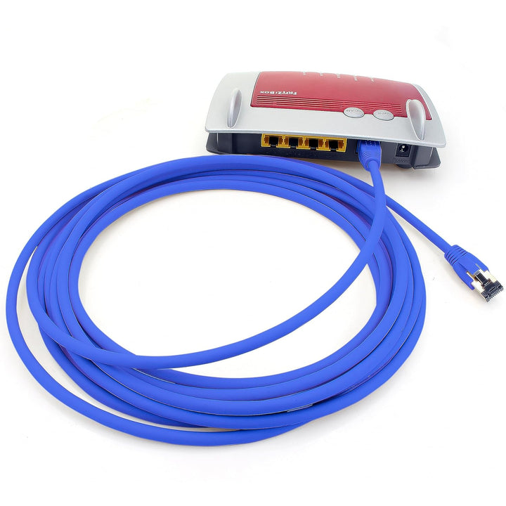 1aTTack.de 10m Cat 8 Netzwerkkabel CAT8 Kabel Blau - 1 Stück Cat.8 Lan 2000 Mhz 40 Gbit s 40GBase-T
