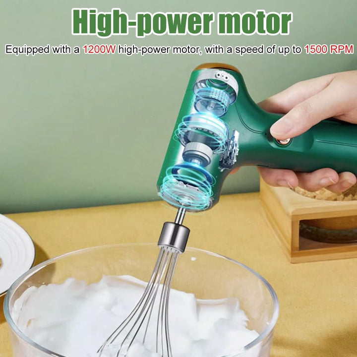 Kabellose Handmixer, 30W Elektrischer Handrührgerät mit Edelstahl-Schneebesen, 3 Geschwindigkeit, Wi