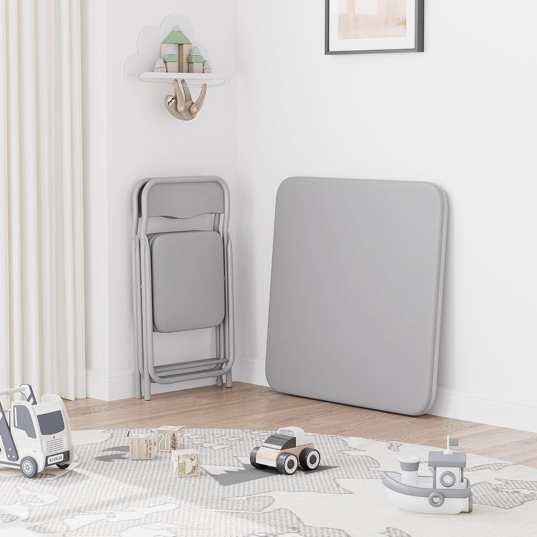 GarveeHome Klapptisch-Set mit 2 Klappstühlen, Portabel &amp; Platzsparend, Stabiler Metallrahmen für Woh