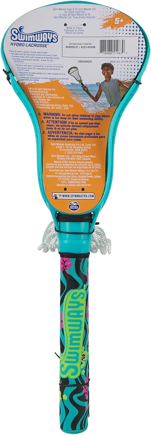 SwimWays Hydro Lacrosse Wasserdichtes Lacrosse Set, Outdoor-Spiele für Erwachsene und Kinder, Sporta
