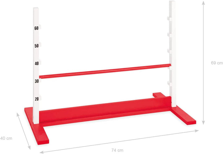 PINOLINO Hindernishürde Hoppe, Weiss/Rot, 1 Stück, Koordinationstraining – Ideal für Steckenpferd-Re