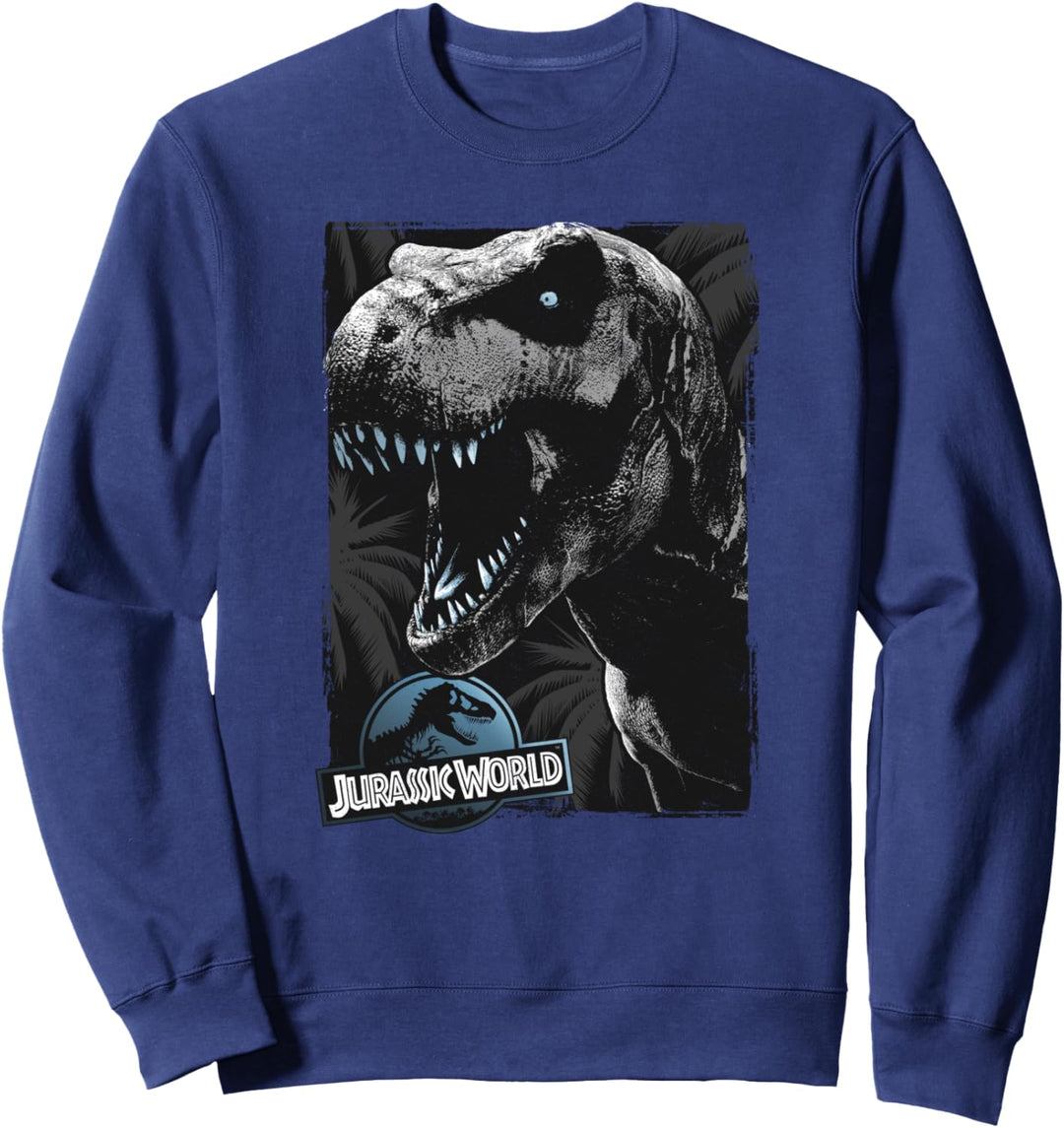 Jurassic World Black and White T-Rex Head Sweatshirt