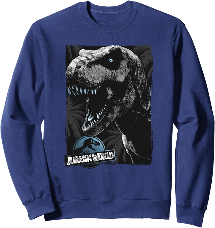 Jurassic World Black and White T-Rex Head Sweatshirt