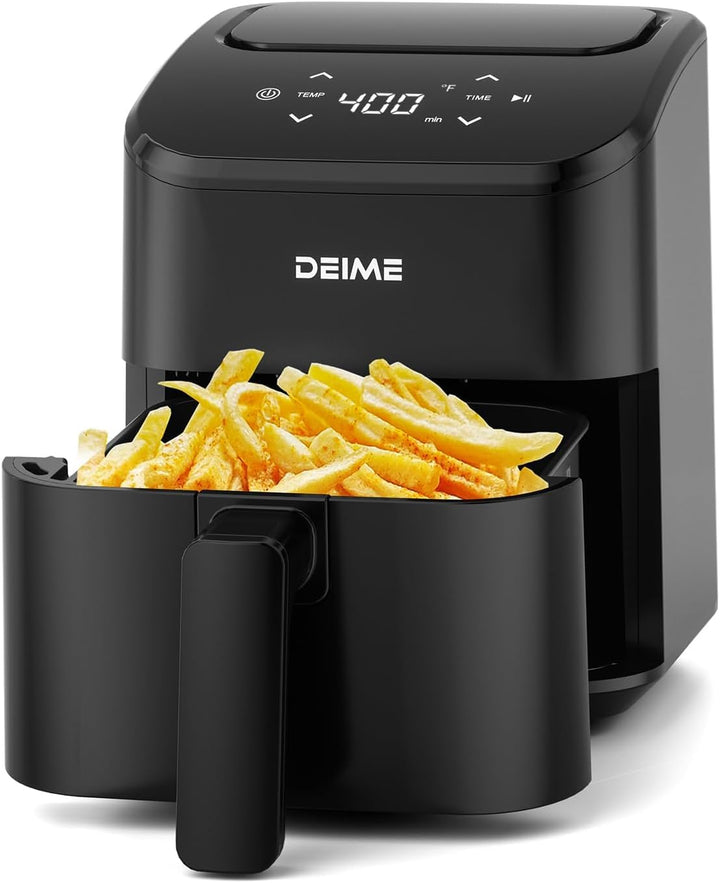 DEIME Heissluftfritteuse 2,5 l, kleiner digitaler Airfryer, platzsparend, kompakt, zum Backen, Aufwä