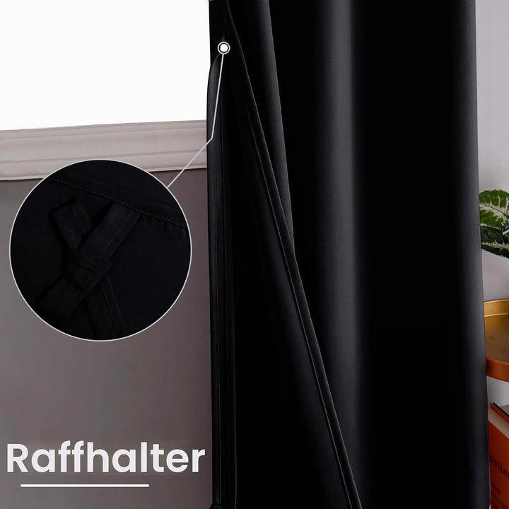 XWZO Blickdichte Vorhänge Verdunklungsvorhänge mit Ösen 2 Stücke Gardienen mit Raffhalter Lichtundur
