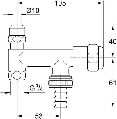 GROHE WAS Ventil Eckfix (3/8 Zoll, langlebige Oberfläche, Sicher gegen Rückfliessen), chrom, 4103000