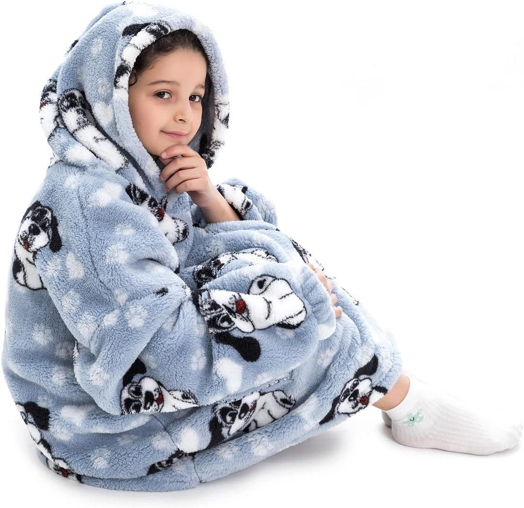 Kinder Übergrosse Kapuzenpullover,Super Weich Warmes Bequeme Tragbare Decken Sweatshirt für Mädchen