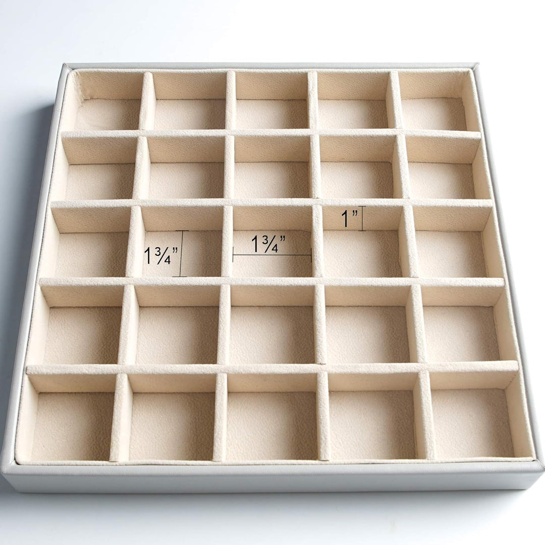 Frebeauty Ohrring-Organizer, klassische Schmuckschatulle, 50 Fächer, doppellagig, Schmuck-Aufbewahru