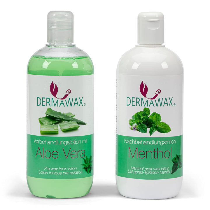 Dermawax Profi Waxing Set- 1000 ml Wachsgerät- Made in Spanien- 1 kg Pink Wachsperlen- 500 ml Aloe V
