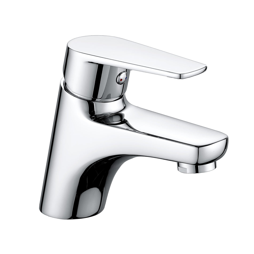 Florenta Waschtischarmatur Bad klein für Gäste-WC, Kompakt Wasserhahn Messing verchromt, Einhebelmis