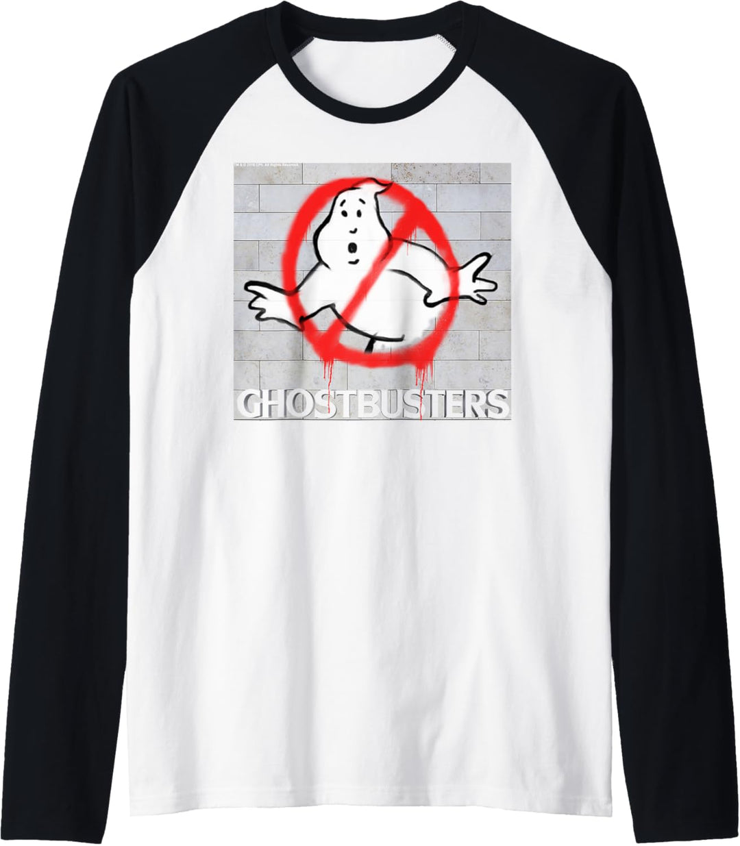 Ghostbusters Graffiti Style Logo Raglan