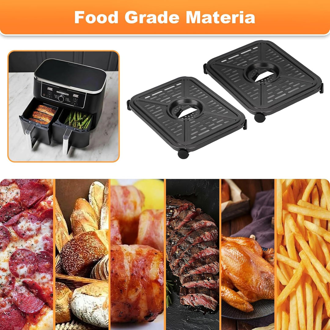 Air Fryer Grill Plate for Ninja Foodi DualZone Heissluftfritteuse 6 in 1 AF400EU DZ401 9.5L, 2 Piece