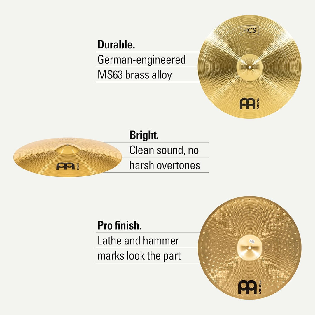 Meinl Cymbals HCS Ride 22 Zoll (Video) Schlagzeug Becken (55,88cm) Messing, Traditionelles Finish (H