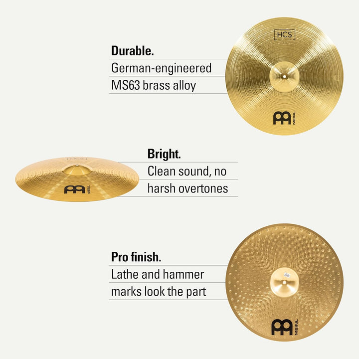 Meinl Cymbals HCS Ride 22 Zoll (Video) Schlagzeug Becken (55,88cm) Messing, Traditionelles Finish (H
