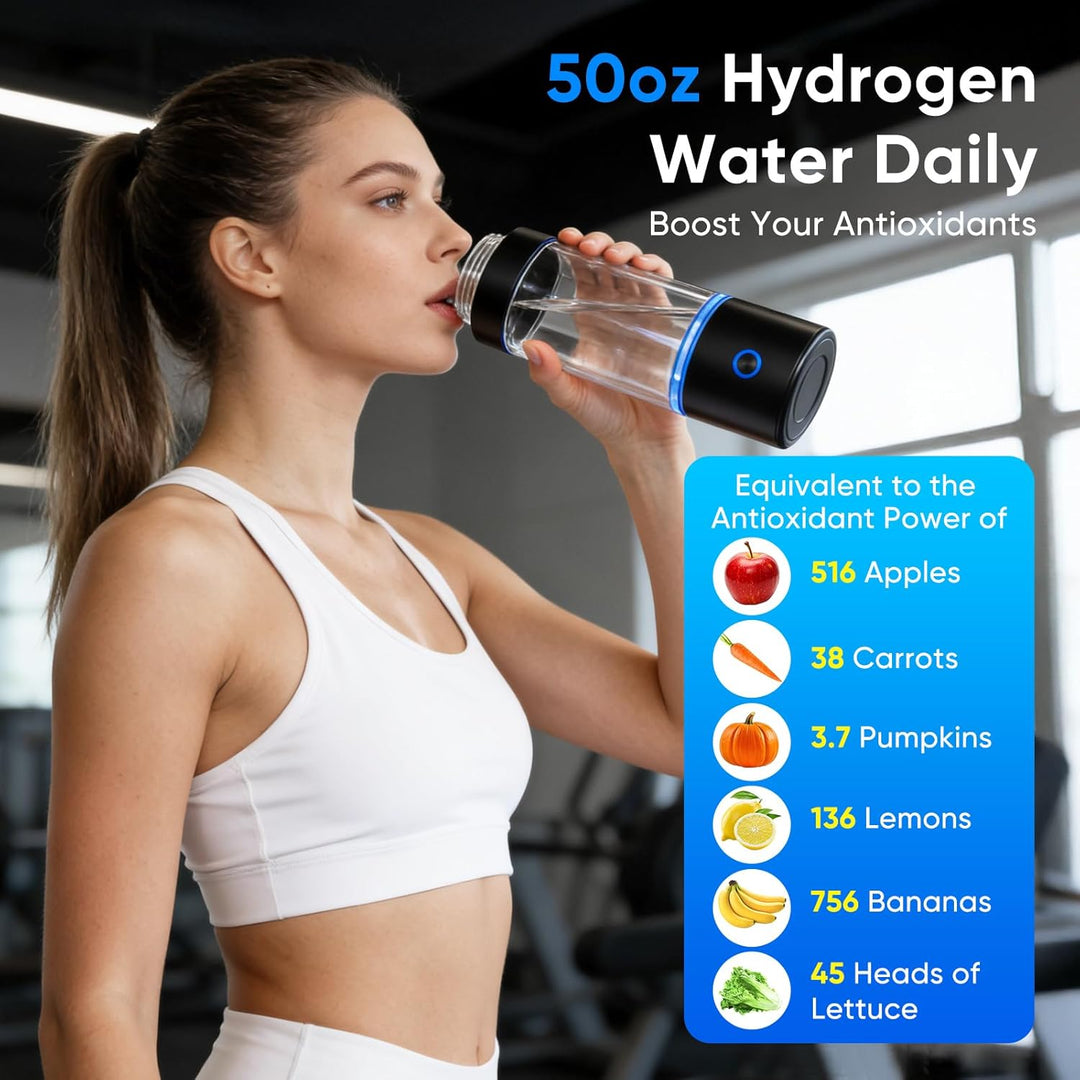Wasserstoff Wasserflasche, 290ml Hydrogen Water Bottle mit 7200 PPB & SPE Technologie, Wasserstoffre