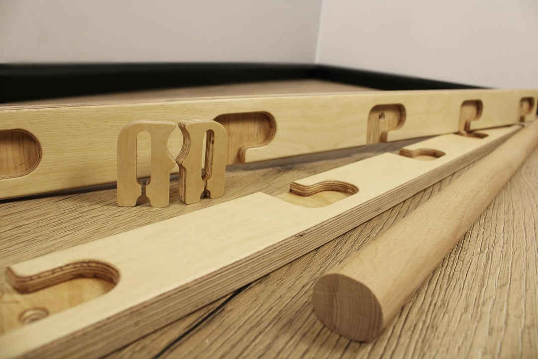 Robuste, einfach zu montierende und verstellbare Klimmzugstange aus Holz mit Arretierung – 5 Höhenst