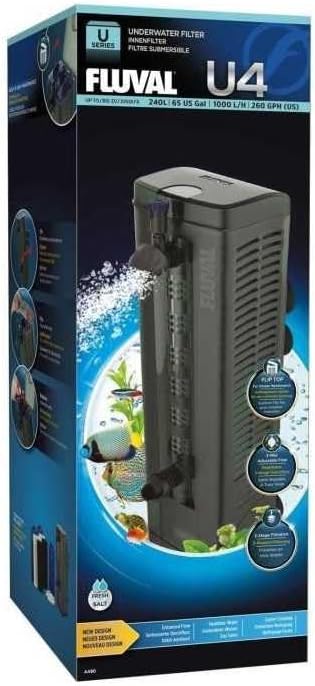 Fluval U4 Innenfilter, für Aquarien von 130 bis 240l, 10W Aquarien 130 bis 240 l Single, Aquarien 13