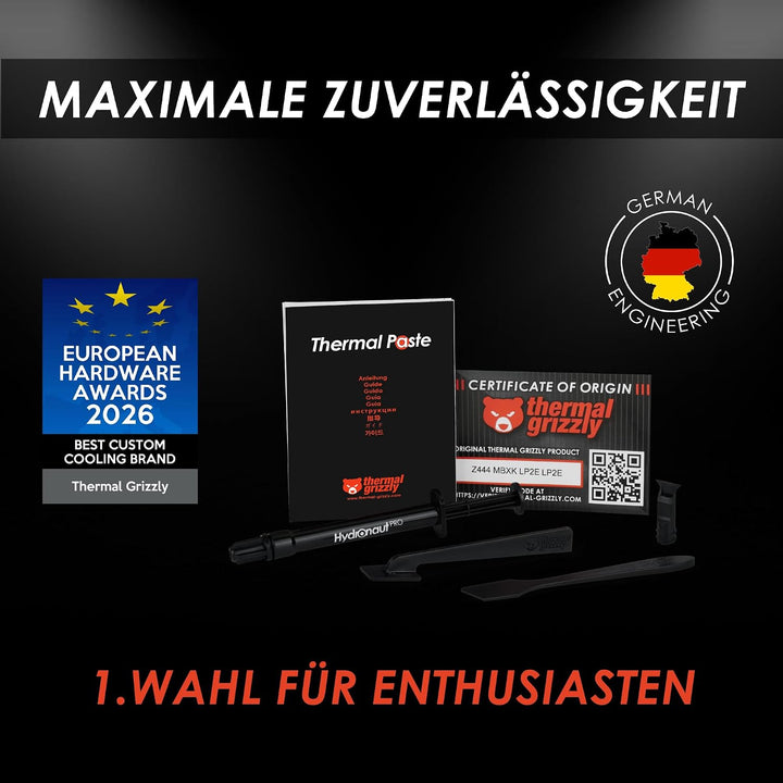 Thermal Grizzly Hydronaut Pro - 2g Wärmeleitpaste - silikonfrei, herausragende Wärmeleitfähigkeit un