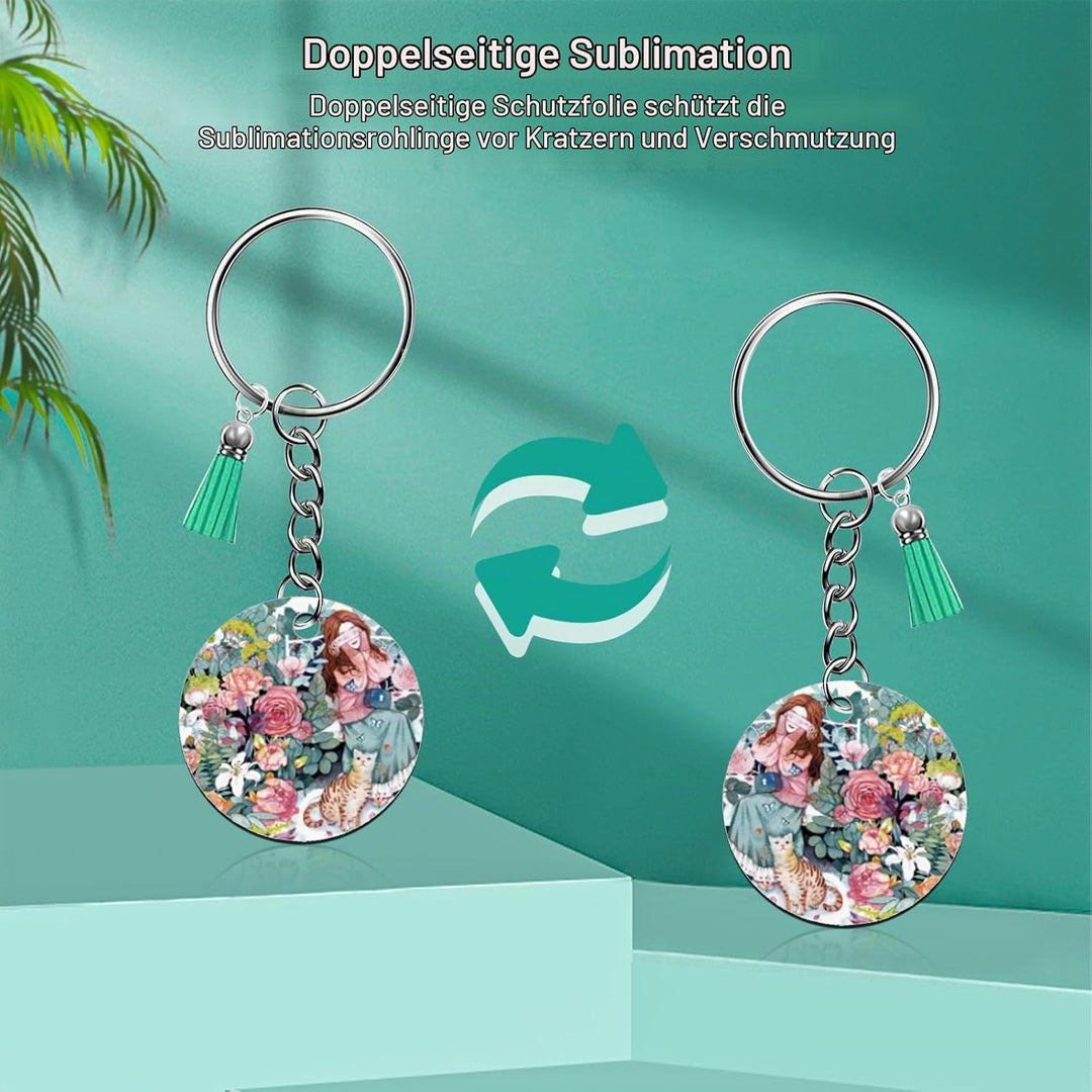 120 Stück Sublimation Schlüsselanhänger Rohlinge Set mit Wärmeübertragungs MDF Blanko 3 Formen, Quas