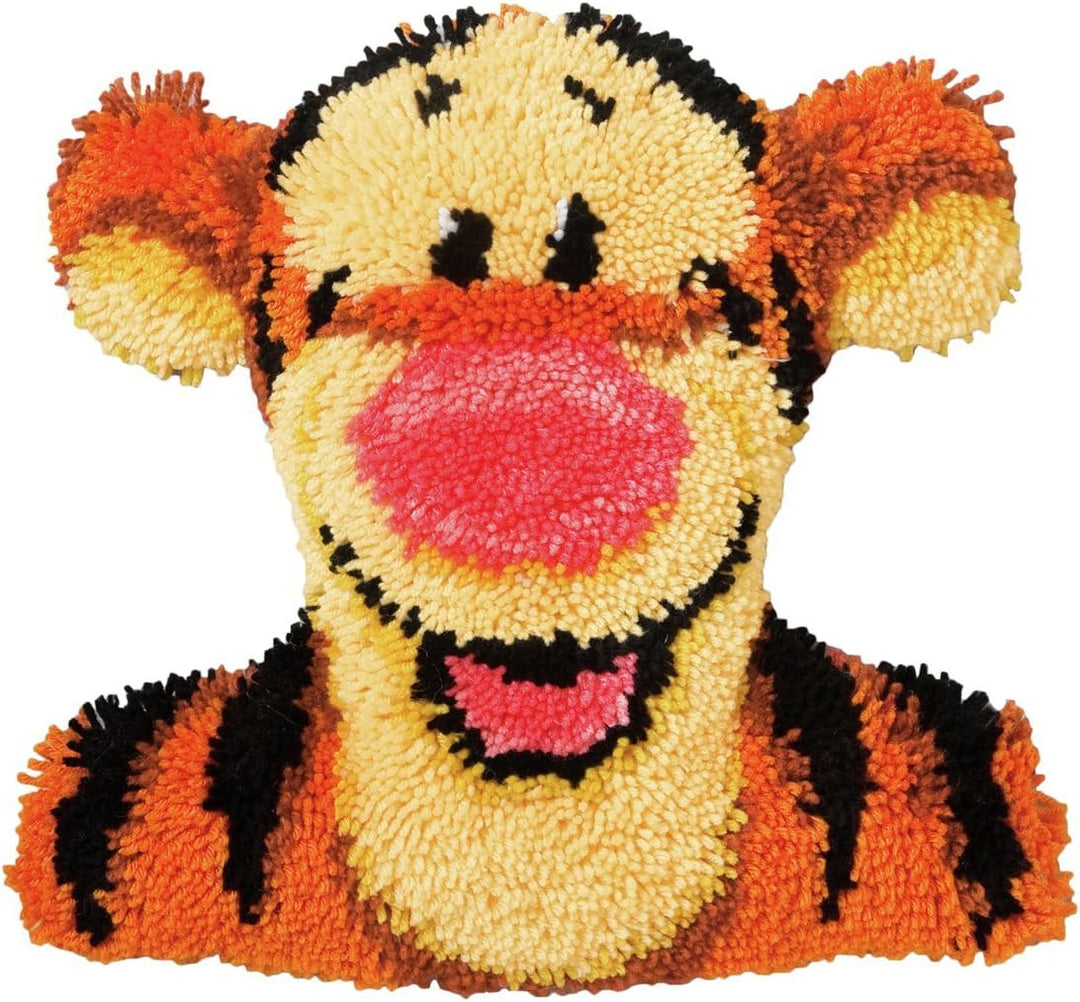 Vervaco Formkissen Tigger Knüpfpackung zum Selbstknüpfen eines Kissens, Stramin, weiss, 39 x 37 x 0,