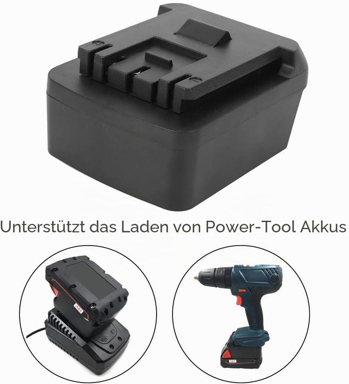 Adapter für Elektrowerkzeug für Milwaukee Li-Ion-Akku, 18 V, konvertiert in Bosch mit Ladung