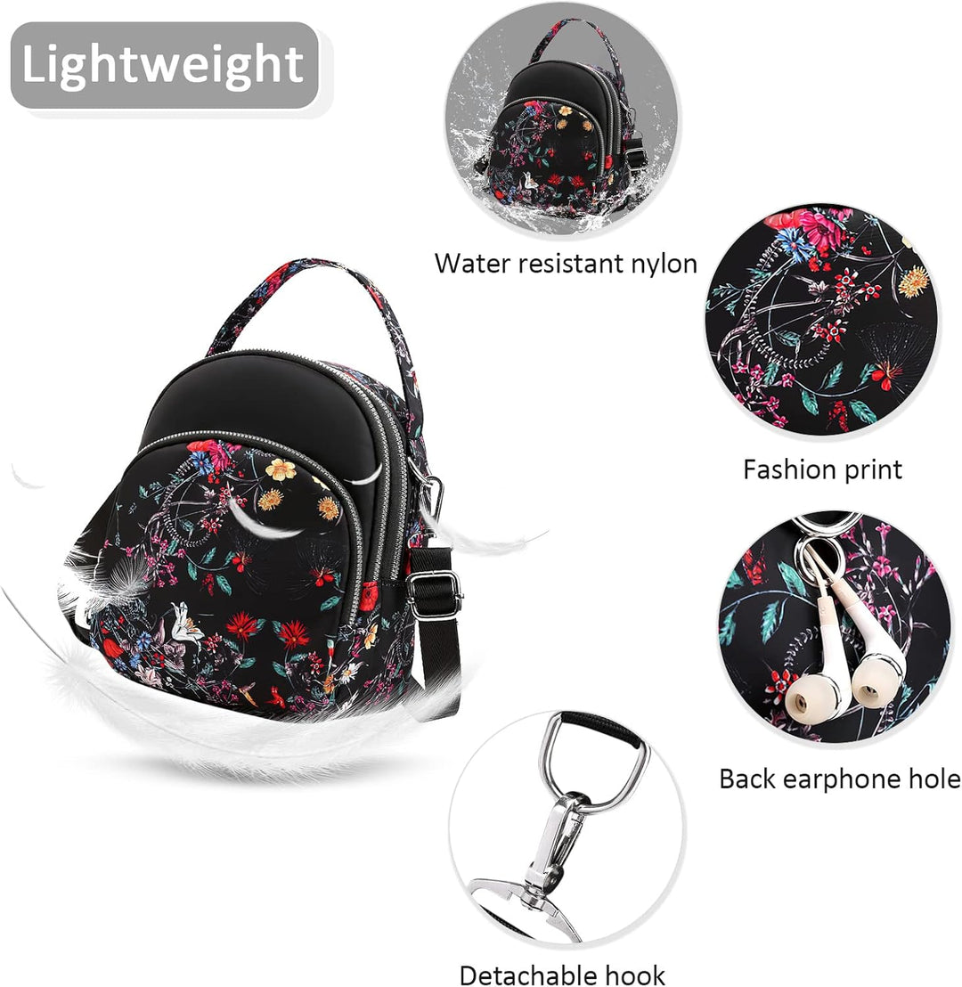 DIRRONA Damen Handtasche Lässiges Damen Umhängetasche Klein Rucksack Mode Drucken Schultertaschen Mu