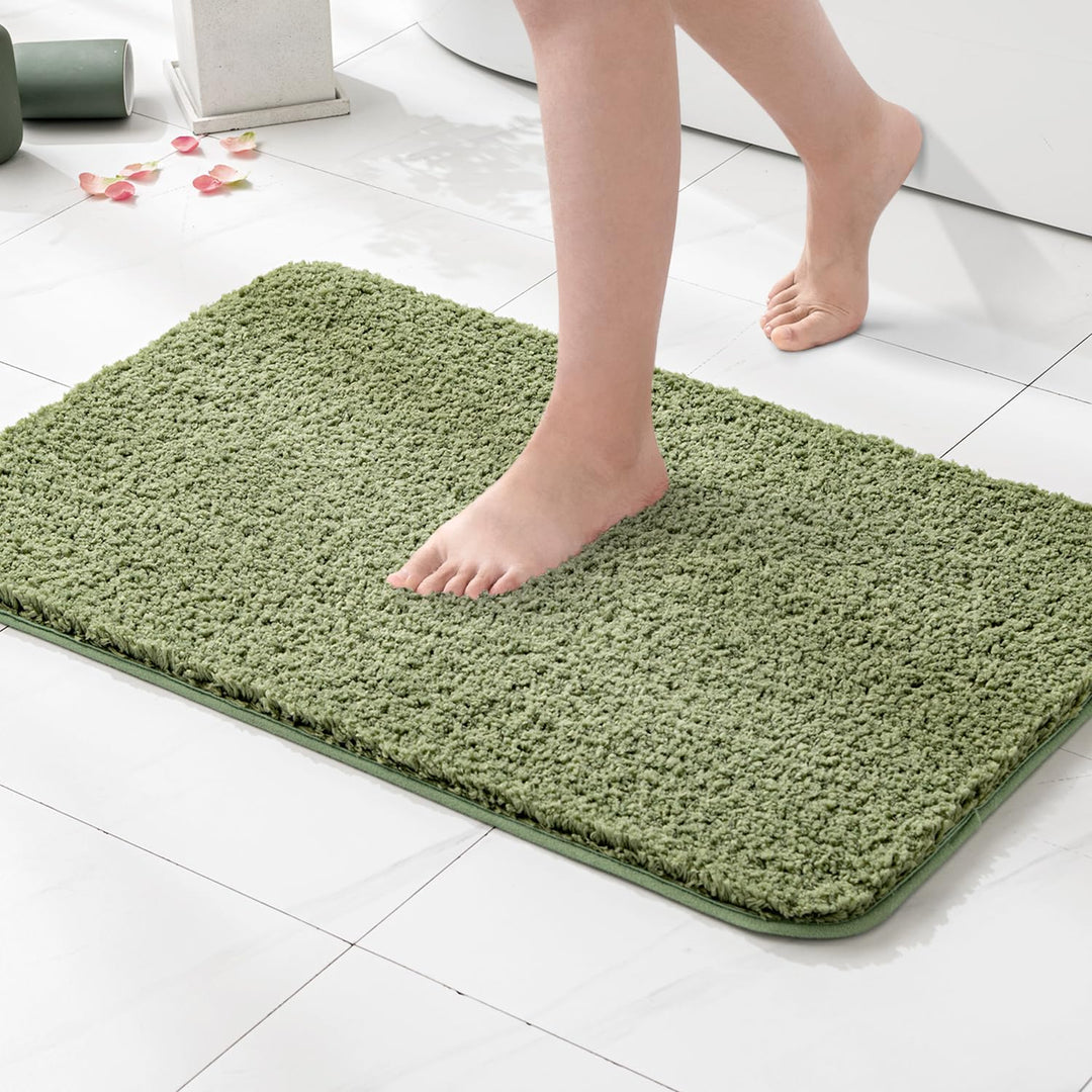 MIULEE Badematte Weiche Badteppich rutschfest Badvorleger Fussmatte Badzimmermatte Bettvorleger Flau