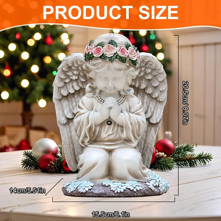 Grabschmuck Wetterfest, Solar Engel Gartenstatuen, Wetterfest Grabschmuck, Grabengel mit Led Solarle