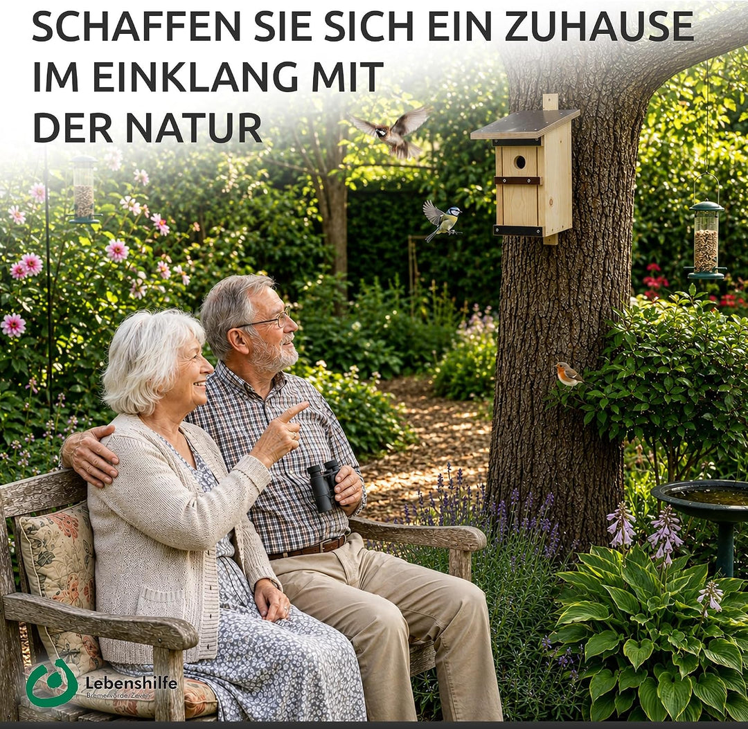 Nistkasten Vögel 32 mm Einflugloch aus Massivholz – Vogelhaus für Meisen, Sperlinge &amp; Höhlenbrüter –