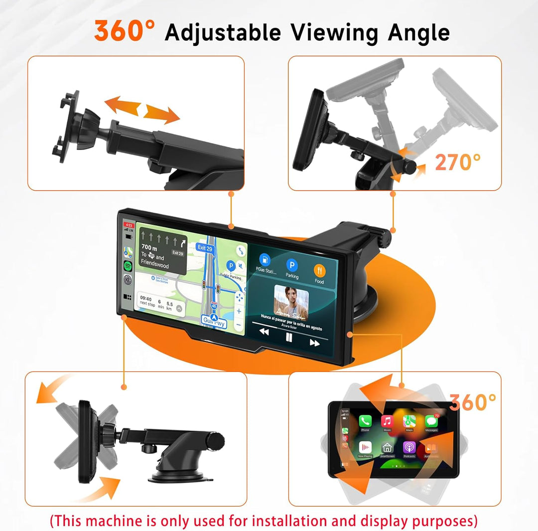 Hodozzy 360° Flexibel Saugnapf Halterung für Carplay Tragbares Autoradio, Flexible Halterung für Aut