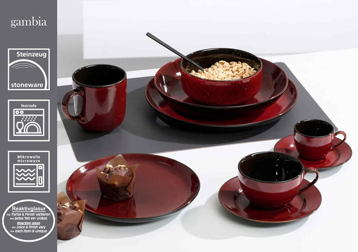 Ritzenhoff & Breker Gambia Suppenteller 6er Set, 23 cm, Tiefe Teller mit Farbverläufen, Skandinavisc
