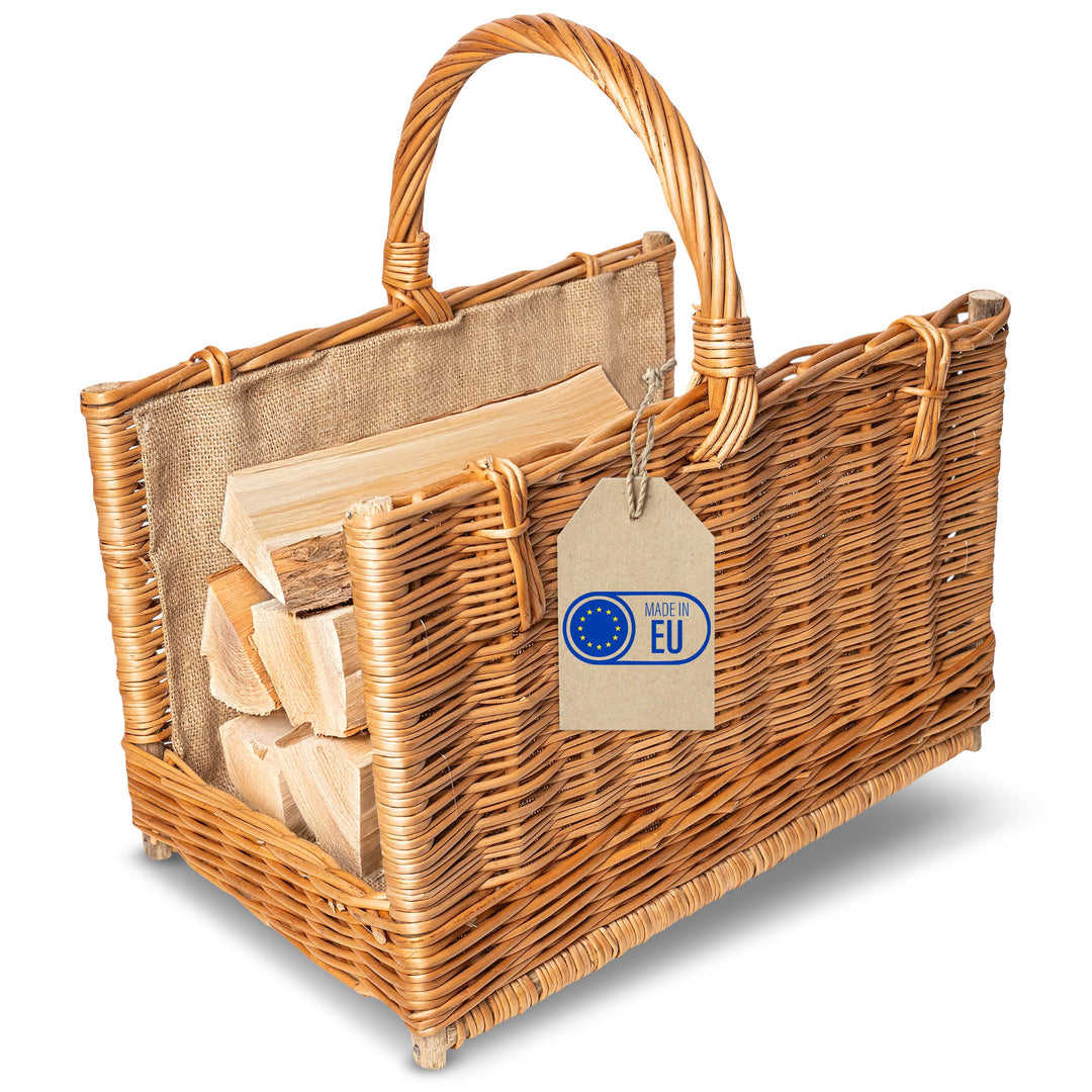 Creative Home Gross Kaminkorb Holzkorb Kaminholzkorb Rattan | 45 x 30 x 47 cm | Aufbewahrung Rechtec