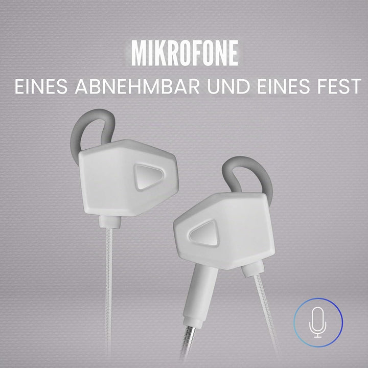 Mars Gaming Gaming MIHXW Weiss, In-Ear-Kopfhörer mit Mikrofon, PS4/PS5/XBOX/SWITCH/PC, pequeño, MIHX