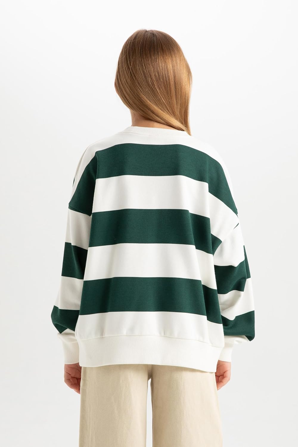 DeFacto Girl Regular Fit Langarm Gestricktes Kapuzen-Sweatshirt für Mädchen 11-12 Jahre D.green, 11-