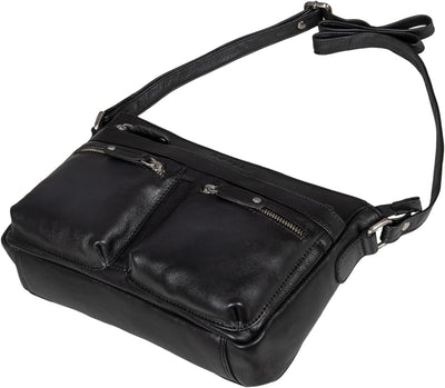 ROYALZ 'Dakota' Vintage Schultertasche Damen Leder kleine Umhängetasche Crossbody Bag Handtasche Sch