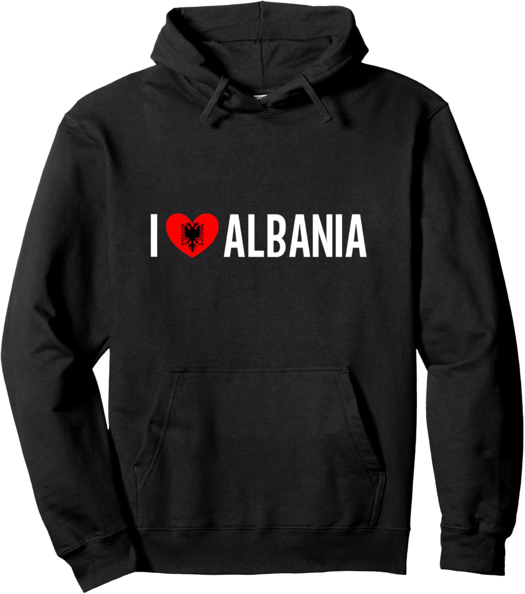 Ich liebe Albanien Herz Flagge Albaner Doppeladler Kosovo Pullover Hoodie
