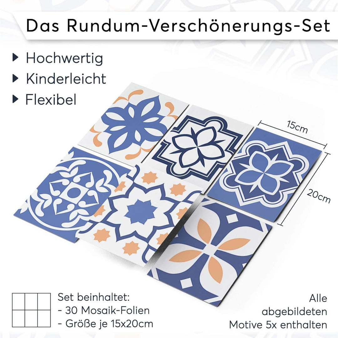 CREATISTO Klebefliesen Stickerfliesen Fliesenfolie - Aufkleber Folie für Fliesen I Klebefliesen Deko